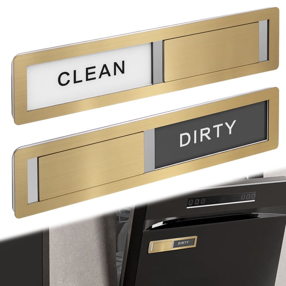 Jetcloudlive Stainless Steel Dishwasher Magnet Clean Dirty Sign Premium Magnetic Sign That Say Clean/Dirty Optional Sticker Adhesive for Non Metal Surface Dish Washer