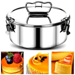 Jetcloudlive Stainless Steel Flan Mold with Lid,gonomic Handle for Easy Lifting,Flanera Flan Maker for Chocolate Cake Cupcake Pudding Flaneras Moldes con Tapa