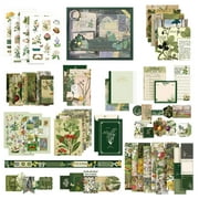 Jetcloudlive Vintage Scrapbook Kit with Gift Box DIY Decorative Flower Mushroom Aesthetic Scrapbook Set Portable Scrapbooking Supplies Stickers Retro Journaling Supplies