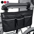 thumbnail image 1 of Jetcloudlive Wheelchair Side Bag Waterproof Armrest Pouch for Newspaper Magazines Glasses Phones Tablets Portable Wheelchair Bag with Reflective Stripe Fits Walkers Rollators Scooters, 1 of 11