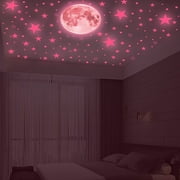 Jetcloudlive love Glow in The Dark Stars Wall Stickers Decals Luminous Dots Mural Decor Ceiling Stickers Perfect for Kids Bedding Room or Party Birthday Gift,1003pcs Pink