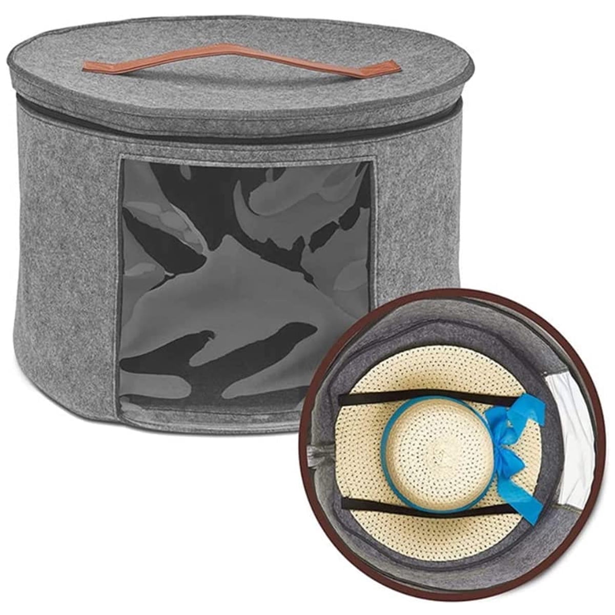 Hubcap Storage Box Jetcloudlive Large Capacity Round Hat Storage Box with Visible Window ...