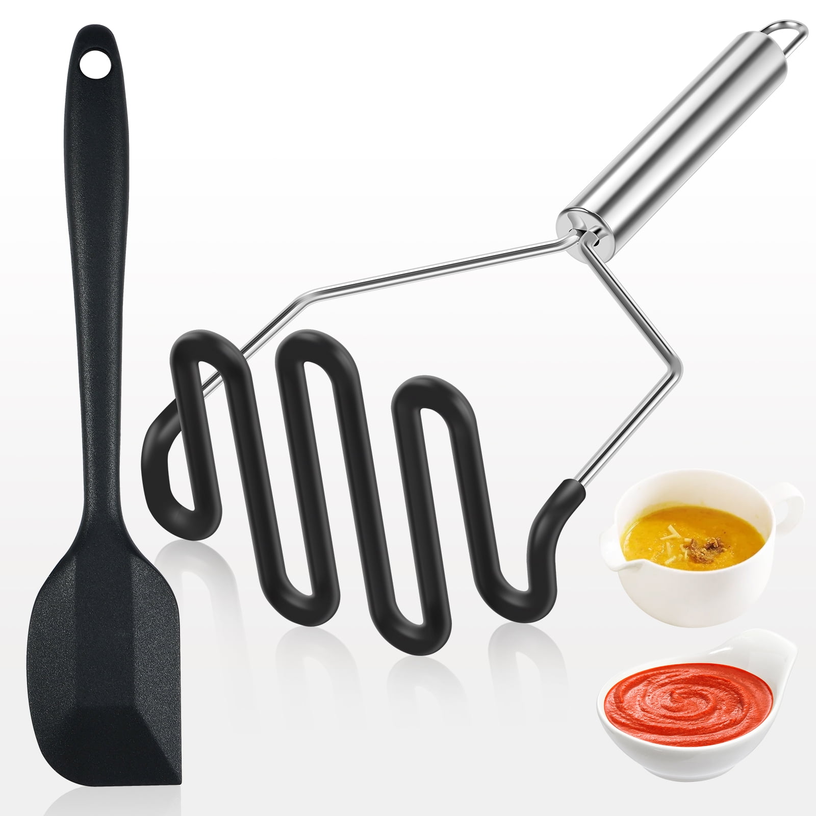 Jetcloudlive onScratch Silicone Potato Masher Kitchen Tool with