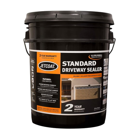 Jetcoat 2-Year Standard Driveway Sealer, Slip Resistant & Easy to Apply for Long-Lasting Protection, Black (4.75 Gal.)
