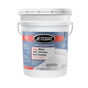Jetcoat Ultra White 100% Silicone Moisture Cure Roof Coating, Waterproof Coating, 4.75 Gallon, 50-Year Protection White