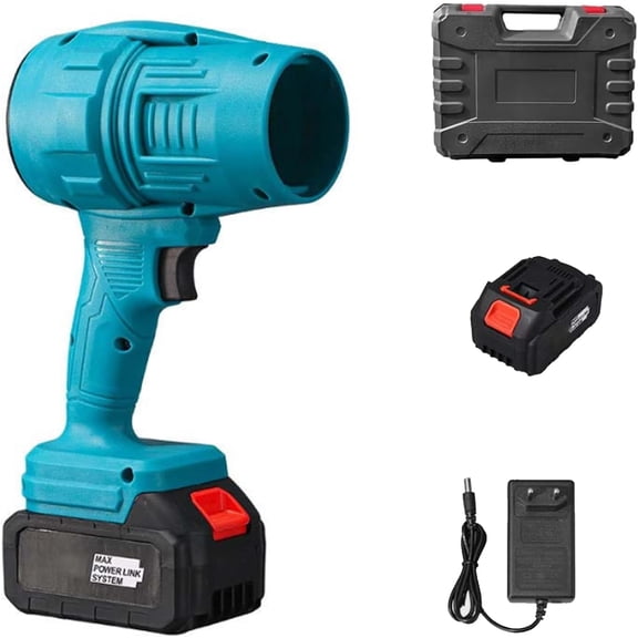 Jetdryshop Car Dryer, Avoxz Leaf Blower, Handheld Electric Portable Air Blower, Suitable for Barbecue Combustion, Yard Cleaning, Chassis Cleaning, Etc (1 battery, 1 charger-Blue)