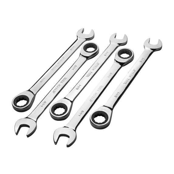 Jetech 1-1/8 Inch Ratcheting Combination Wrench, SAE, 5 Pack