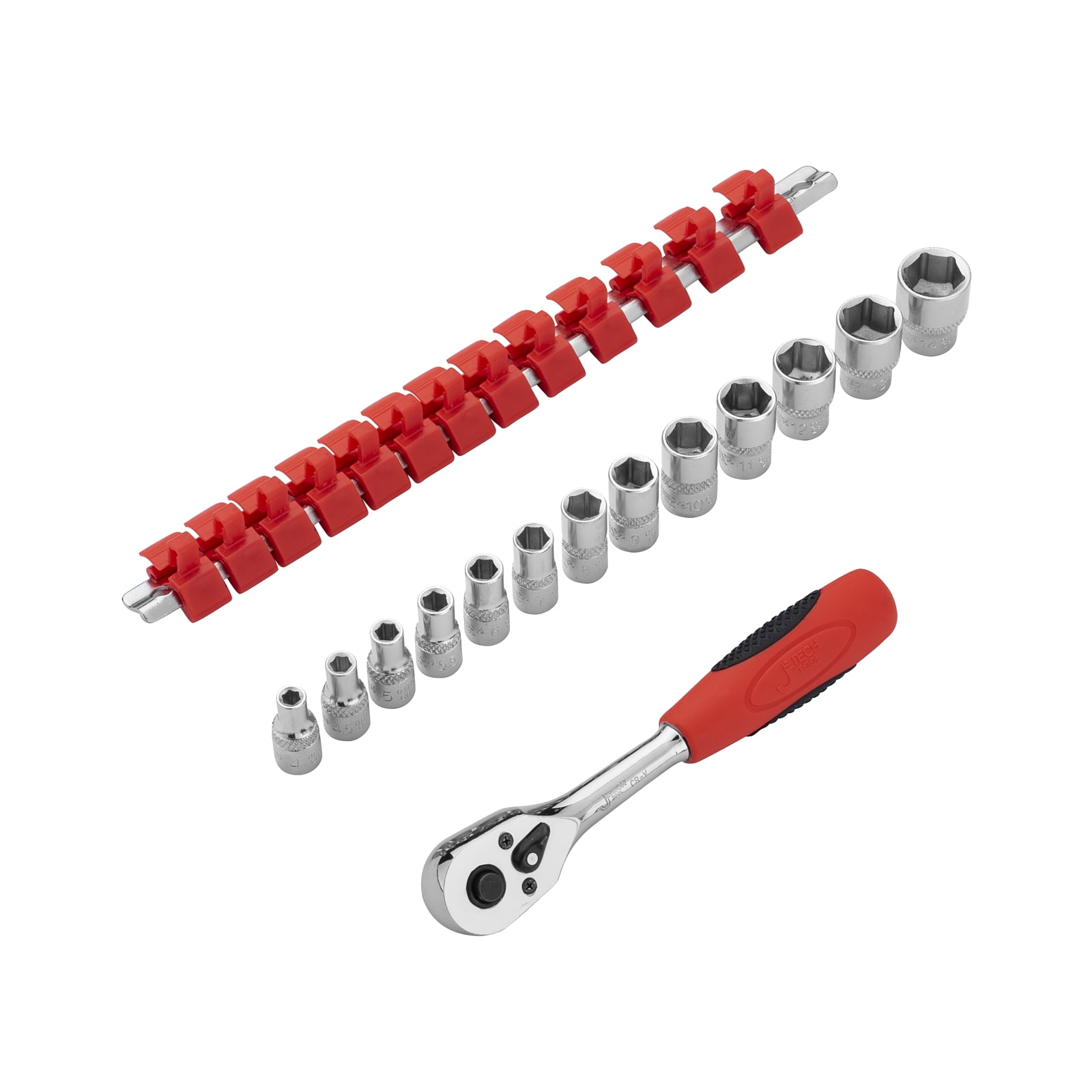 Jetech 1/4 Inch Drive Socket and Ratchet Handle Set (4mm - 14mm ...