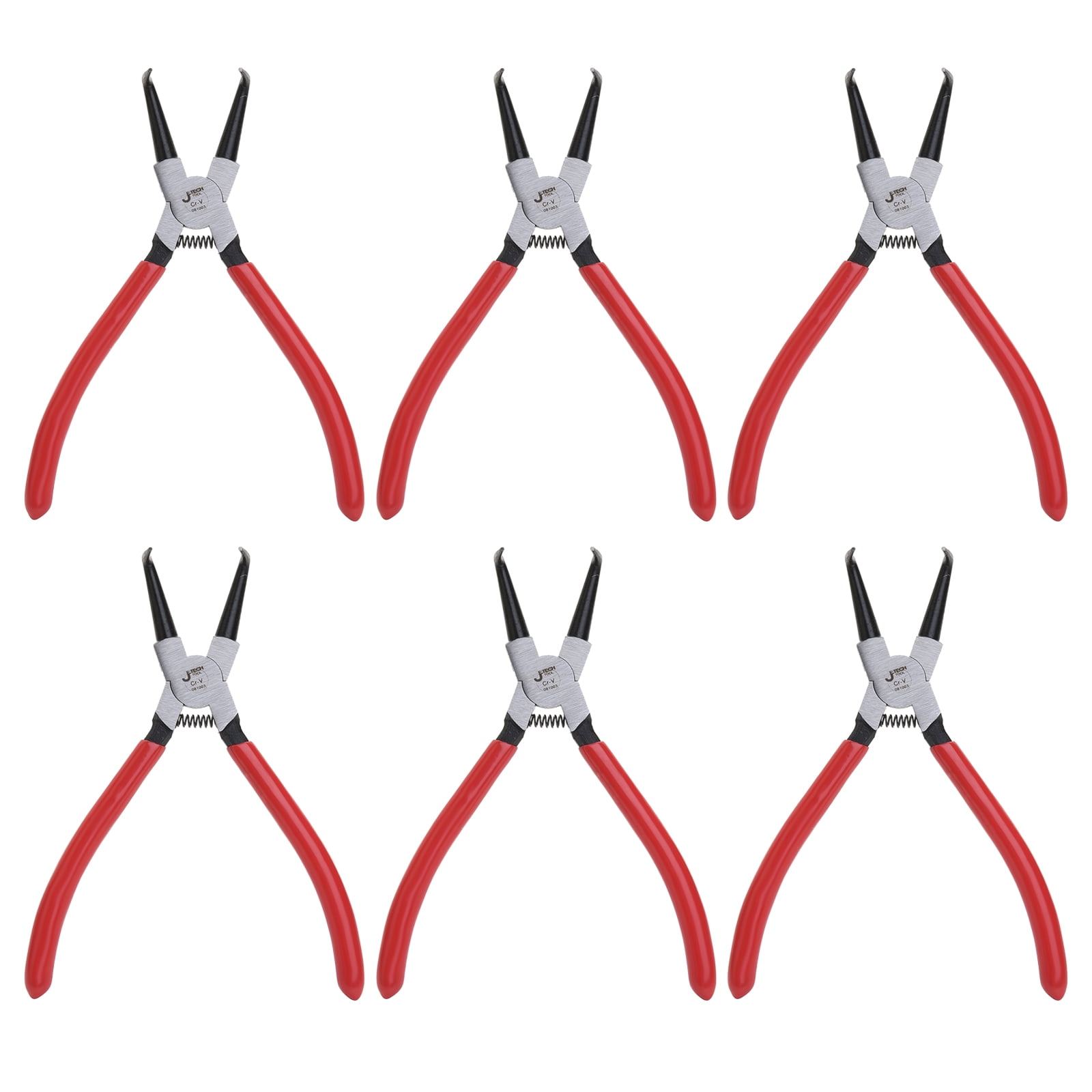 Jetech 7 Inch Bent Internal Snap Ring Pliers, 6 Pack