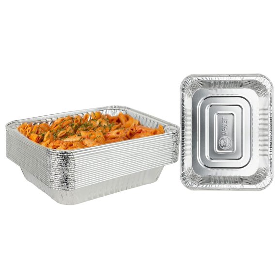 Jetfoil Aluminum Steam Table Pans, Half Size Deep, 9x13 Pans (10 Pack)