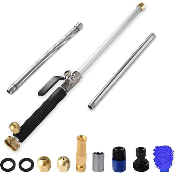 Jethose - Jethose Pressure Washer, Jet Hose Water Pressure, 2-in-1 High Pressure Power Washer with 2 Nozzles for Garden Hose, Cars, Driveways & Patios
