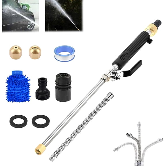 Jethose Pressure Washer, 2-in-1 High Pressure Power Washer for House, 2025 Upgraded Jet Nozzle for Garden Hose Power Washer Wand with 2 Different Tips, Quick Connectors and Gloves, 18 Inch