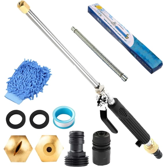 Jethose Pressure Washer, 2-in-1 High Pressure Power Washer for House, Dual Mode (Jet & Fan) for Garden Hose, No Electricity Needed, Instant Switch, Lightweight & Universal Fit (Black)