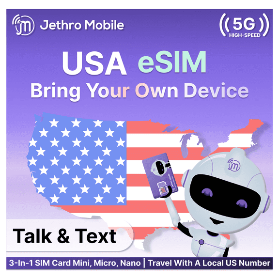 Jethro Mobile Bring Your Own Phone Electronic SIM Kit - Activation Required