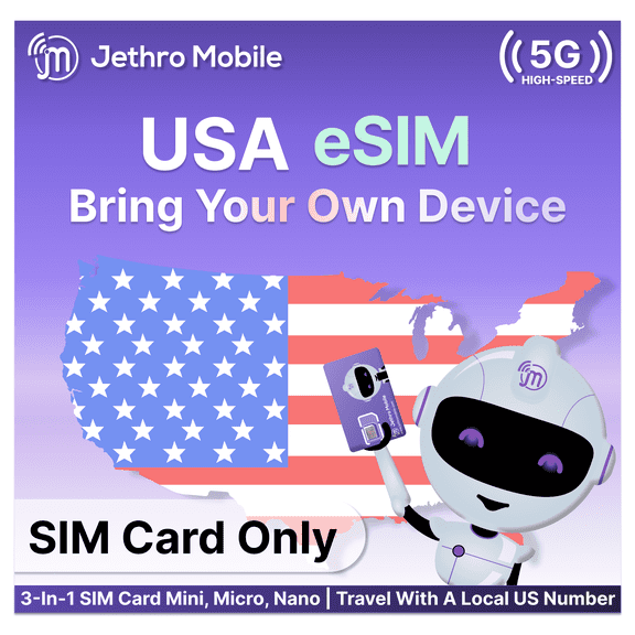 Jethro Mobile Bring Your Own Phone Electronic SIM Kit - Activation Required