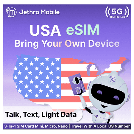 Jethro Mobile Bring Your Own Phone Electronic SIM Kit - Activation Required