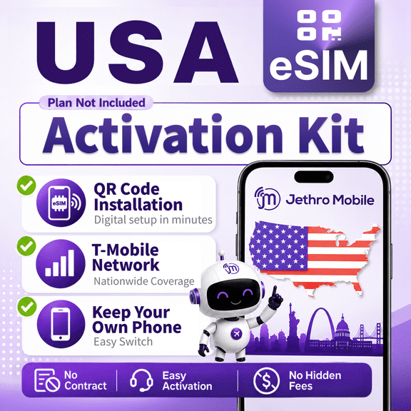 Jethro Mobile Bring Your Own Phone Electronic SIM Kit - Activation Required