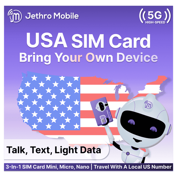 Jethro Mobile Bring Your Own Phone SIM Kit - Activation Required
