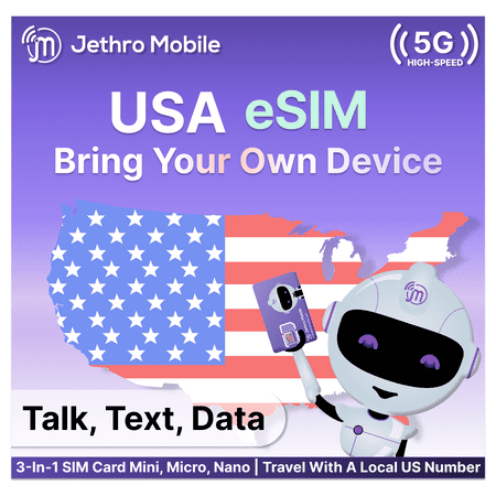 Jethro Mobile Bring Your Own Phone Electronic SIM Kit - Activation Required