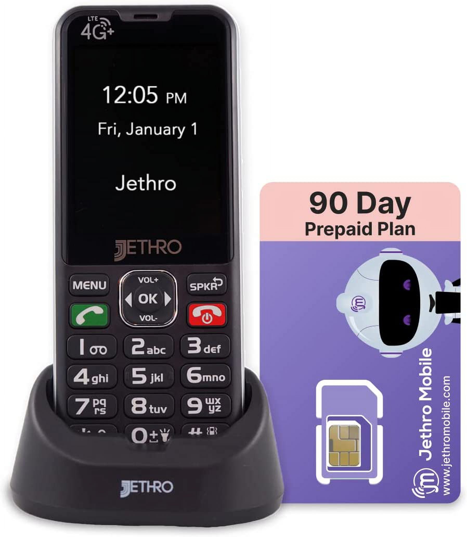 Jethro SC490 4G LTE Big Button Cell Phone for Seniors and Kids