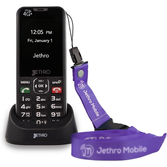 Jethro SC490 4G LTE Big Button Cell Phone for Seniors and Kids, Easy to Use, Unlocked with Attachable Lanyard