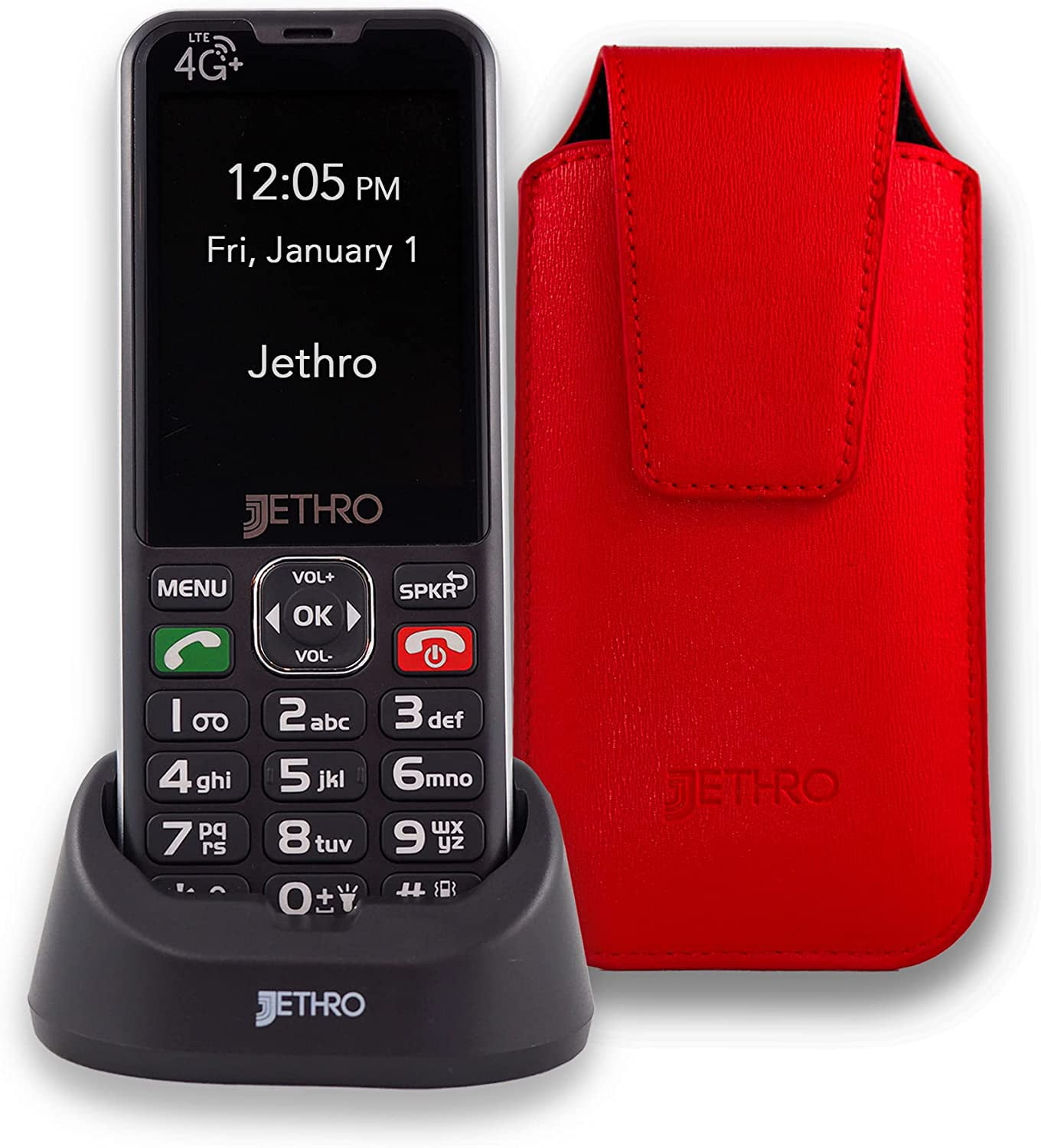 Jethro SC490 4G LTE Big Button Cell Phone for Seniors and Kids, Easy to