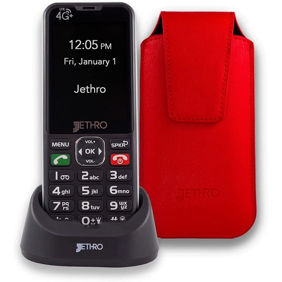 Jethro SC490 4G LTE Big Button Cell Phone for Seniors and Kids, Easy to Use, Unlocked
