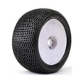 thumbnail image 1 of Jetko Tires 1202DWMSG Block in 1/8 Truggy Tires Mounted On White Dish Rims Mediu, 1 of 1