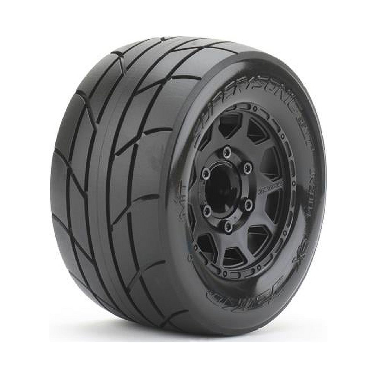 Jetko Tires 2804CBMSGNB1 1/10 Mt 2.8 Super Sonic Tires Mounted On Black ...