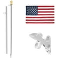 thumbnail image 1 of Jetlifee American Flag Pole Kit, Including 100% Polyester 2x3 ft US Flag, 6 Ft Aluminum Silver No Tangle Spinning Pole and 2-Position Flag Pole Bracket 2 by 3 Foot with Flagpole Kit, 1 of 9