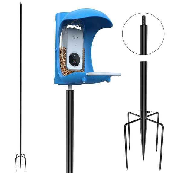 Jetlifee Adjustable 607 Smart Bird Feeder Pole Mount Kit For Outdoor,Black