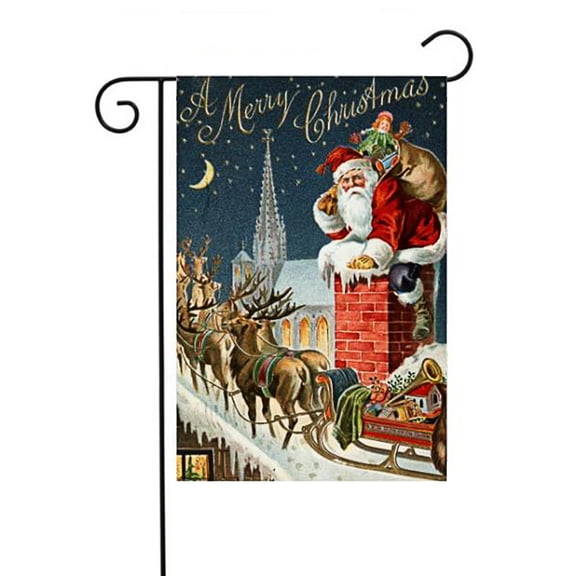 Jetlifee Home Garden Christmas Flag - 100% Polyester All Weather Resistant, Vivid Color,Santa Candy Cane, Perfect Christmas for Kids Children, 36.22" H x 16.53" W