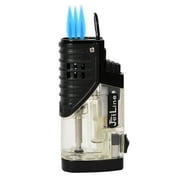 Jetline Patriot Triple Torch Lighter with Punch Cutter   Black