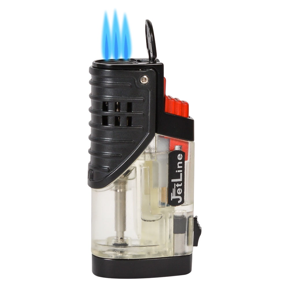 Jetline Patriot Triple Torch Lighter with Punch Cutter - Red