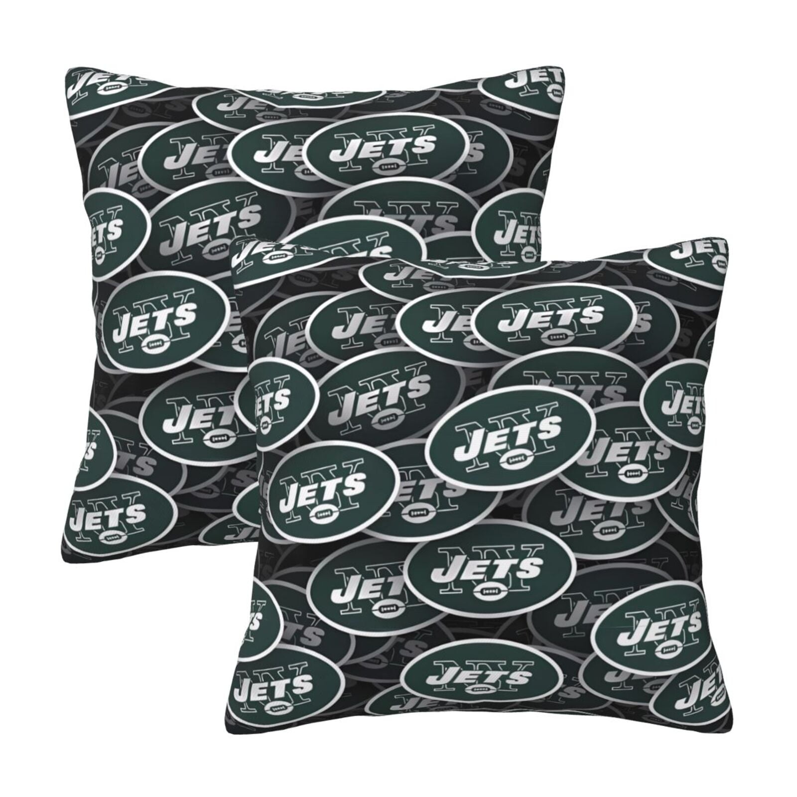 Jets Throw Pillow 2 Piece Football Team Logo Unisex Sofa Pillowcase for