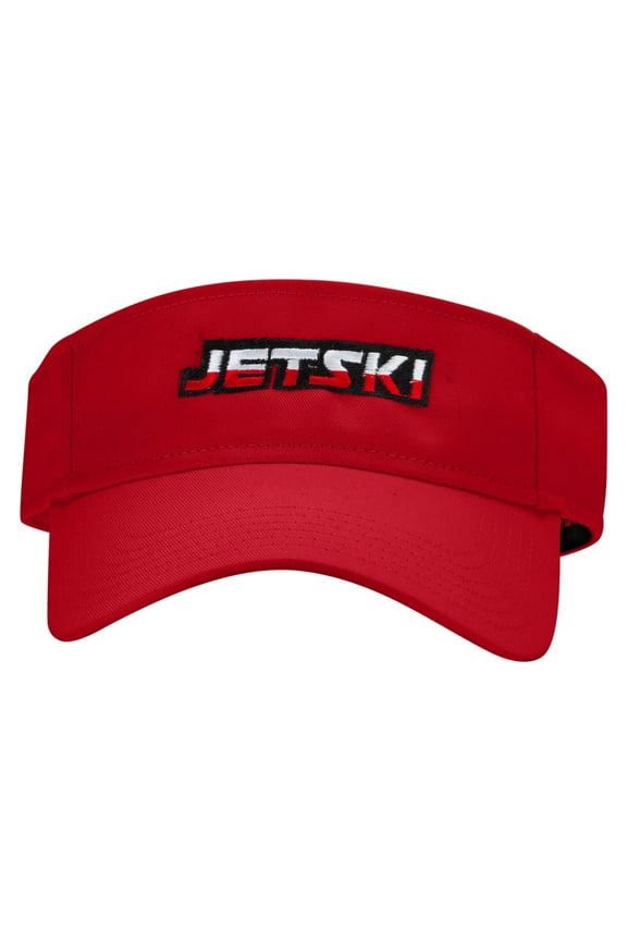 Jetski Embroidered Cotton Twill Sun Visor - Red OSFM