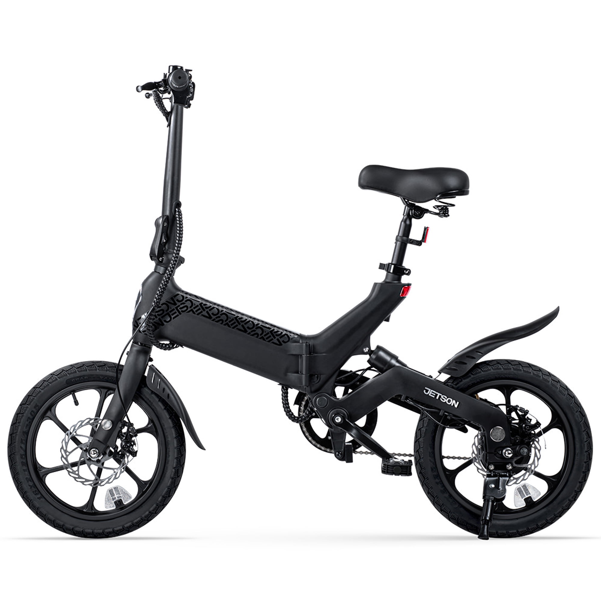 Jetson Haze Foldable Electric Bike with Twist Throttle, Pedal Assist and 16" Tires, Black