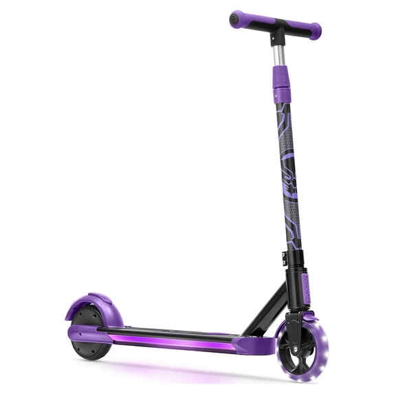 Jetson Marvel Black Panther Kids' Electric Scooter | Weight Limit up to 132 lb, Ages 8+ | 5.3” Wheels | 60-Watt Motor |Light-Up deck | Top Speed of 7 MPH | Range of 4 Miles | Rear Foot Brake | 4 Hour