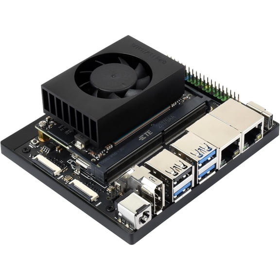 Jetson Orin Nano AI Dual ETH Development Kit for Embedded and Edge Systems, Bundle with 4GB Jetson Orin Nano Module, Jetson-ORIN-IO-Base-B, USB Expansion Board and so on (9items)