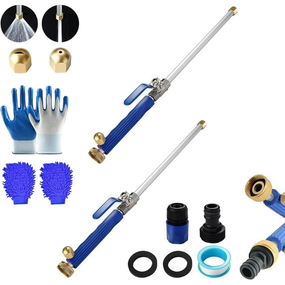 Jetsono High Pressure Washer, Jetson 2-in-1 High Pressure Power Washer, High Pressure Hose Nozzle, with 2 Jet Different Nozzle and Hose Quick Connectors, Easily Removes Stubborn Stains (Blue-2)