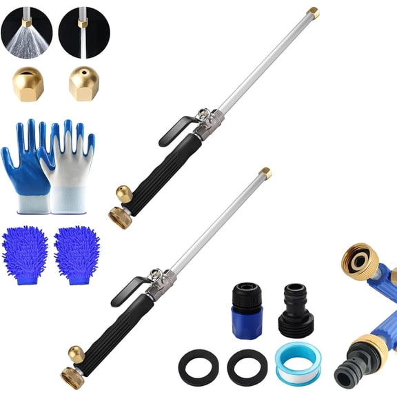 Jetsono High Pressure Washer, Jetson 2-in-1 High Pressure Power Washer, High Pressure Hose Nozzle, with 2 Jet Different Nozzle and Hose Quick Connectors, Easily Removes Stubborn Stains (Black-2)