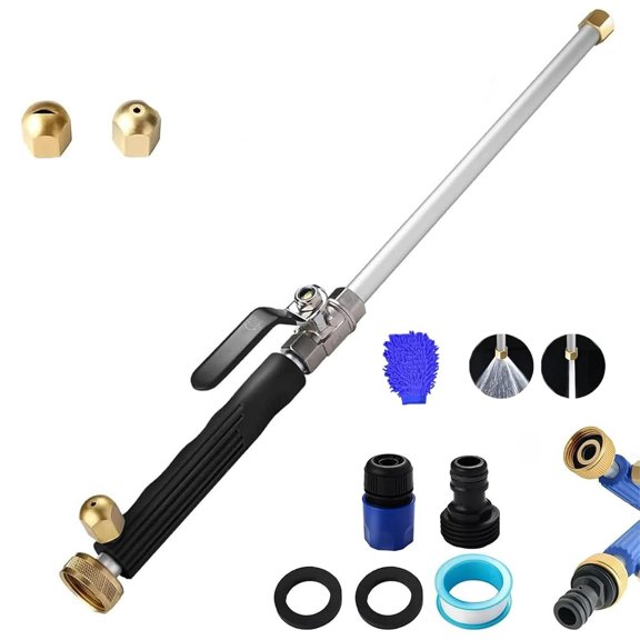 Jetsono.com Pressure Washer, Jetson 2-in-1 High Pressure Power Washer, with 2 Jet Different Nozzle and Hose Quick Connectors, Easily Removes Stubborn Stains (Black)