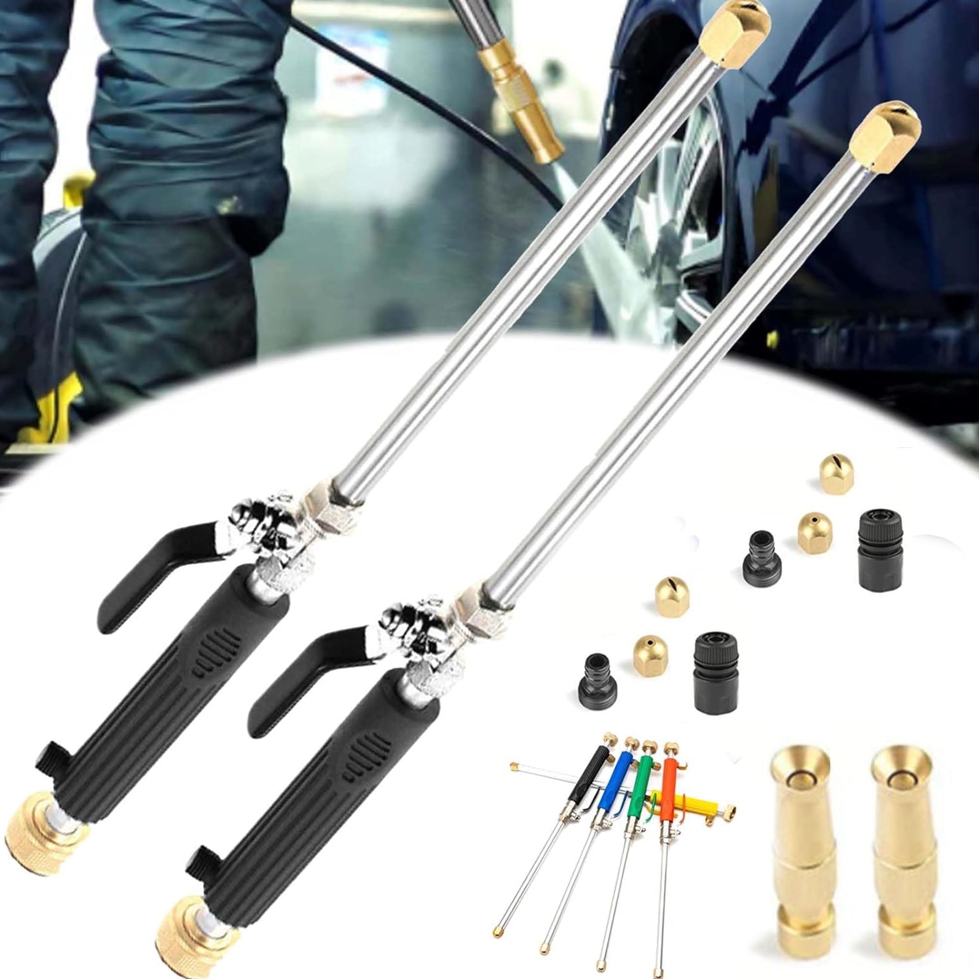 Pressure Washer, J2-in-1 High Pressure Power Washer, with 2 Jet Different Nozzle and Hose Quick Connectors, Easily Removes Stubborn Stains