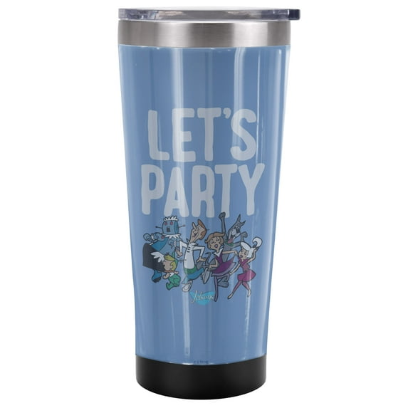 Jetsons Official The Orbit City 20 oz Travel Tumbler, Stainless Steel, Vacuum Insulated with Leak Resistant Slide-Lock Lid