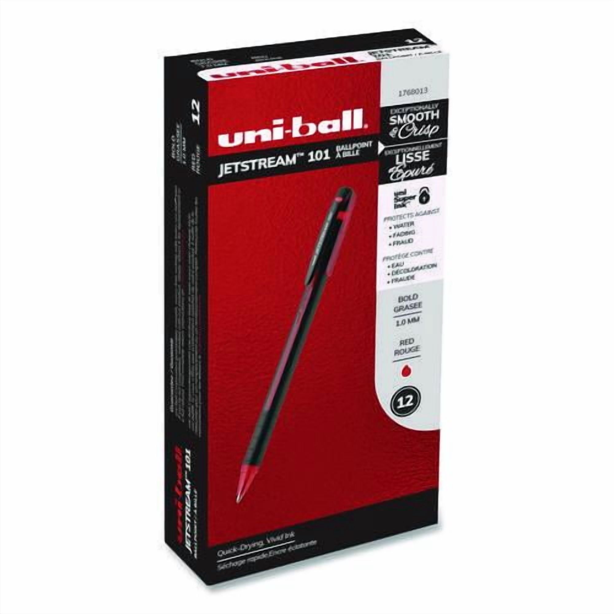 Jetstream 101 Hybrid Gel Pen, Stick, Bold 1 mm, Red Ink, Black/Red Barrel, Dozen | Bundle of 2