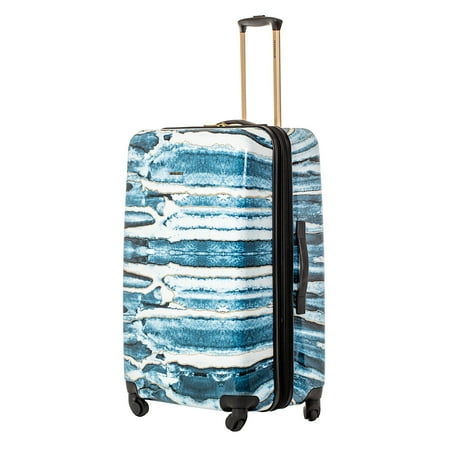Jetstream 28-inch Hardside Rolling Spinner Checked Luggage, Blue Marble Print