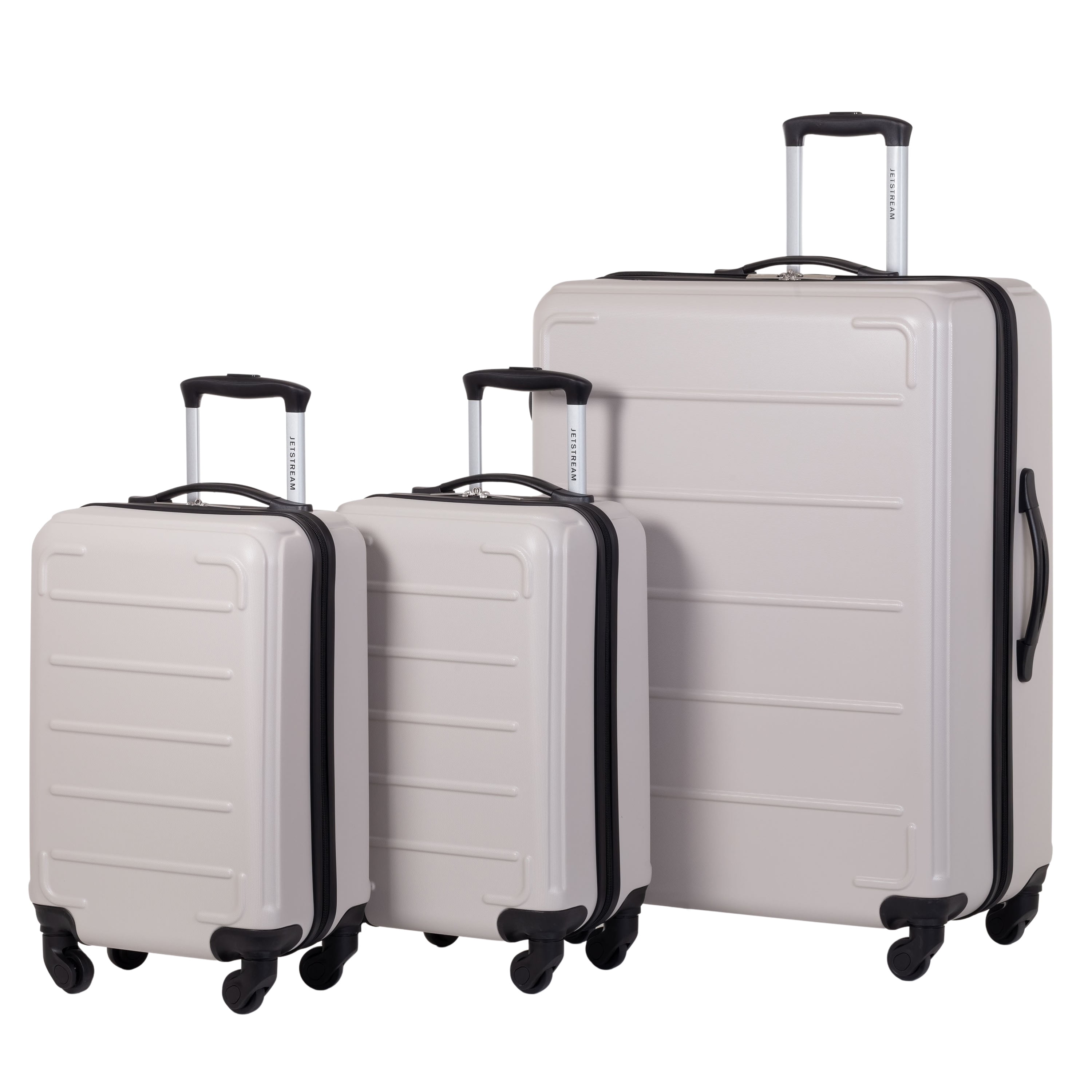 Jetstream 3 piece Set Hardside Spinner Luggage, 28" Checked and Nested