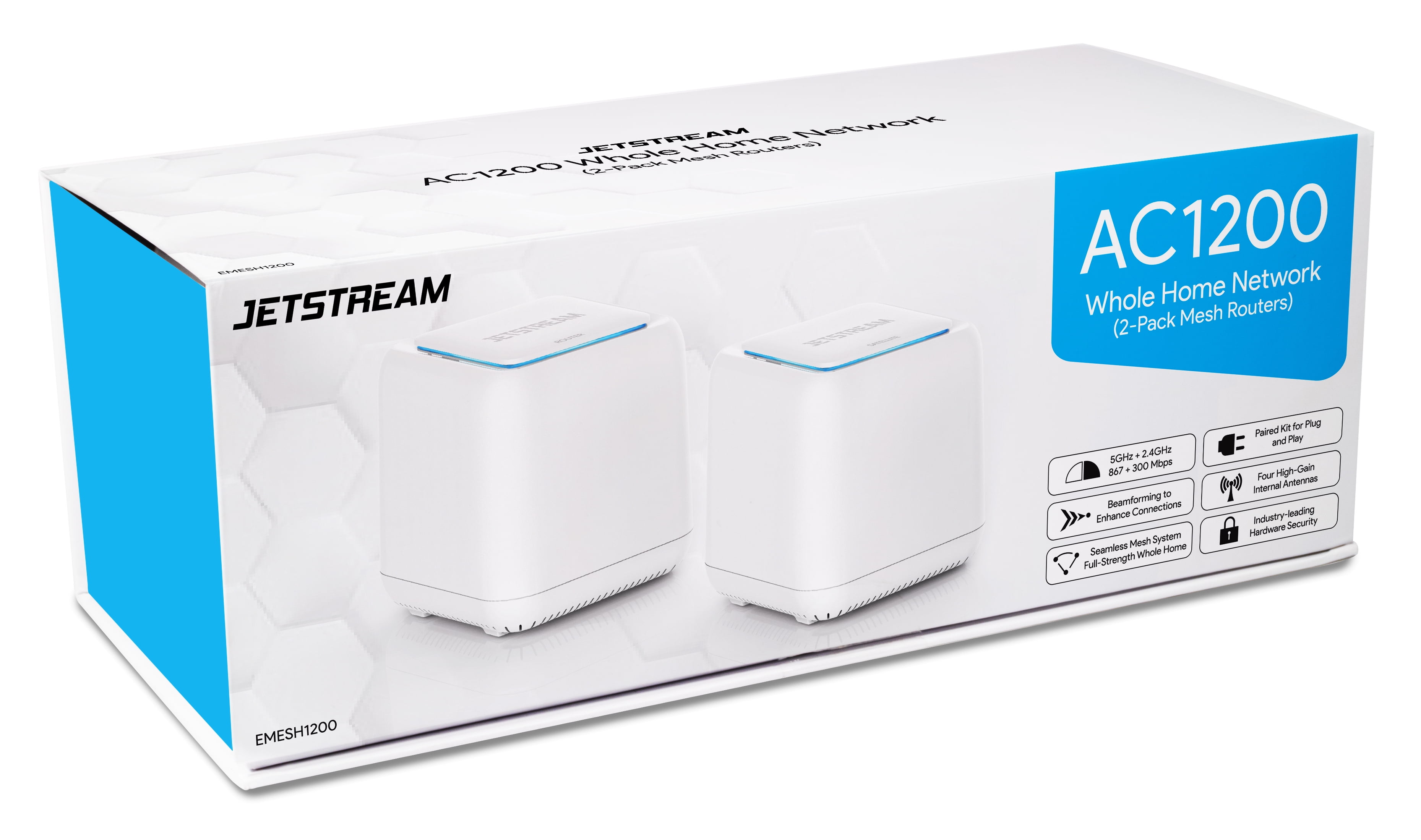 Jetstream AC1200 Whole Home WiFi Mesh Routers 2-Pack, Up to 4,000 Square  Feet, 802.11ac (EMESH1200) - Walmart Exclusive! 