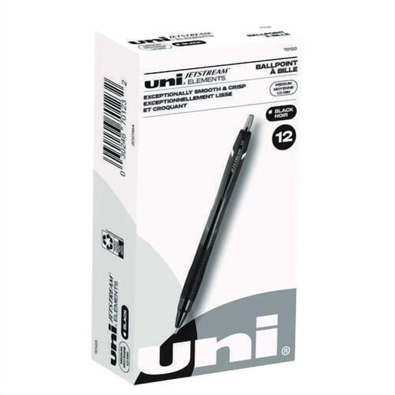 Jetstream Elements Hybrid Gel Pen, Retractable, Medium 1 mm, Black Ink, Translucent Black/Black Barr | Bundle of 5