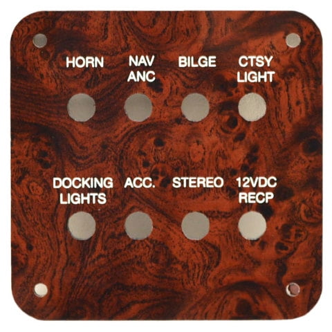 Hurricane Boat Blank Breaker Switch Panel | Fundeck 172 Woodgrain